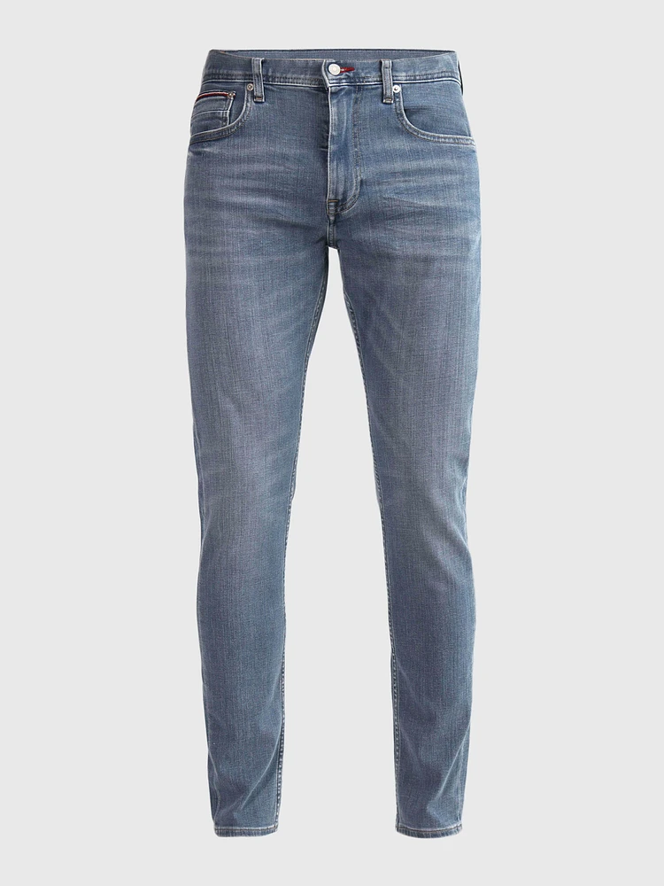 Jeans houston stretch slim taper con acabado deslavado de hombre