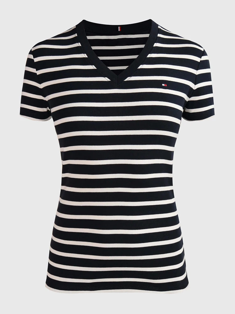 Playera con rayas de mujer Tommy Hilfiger