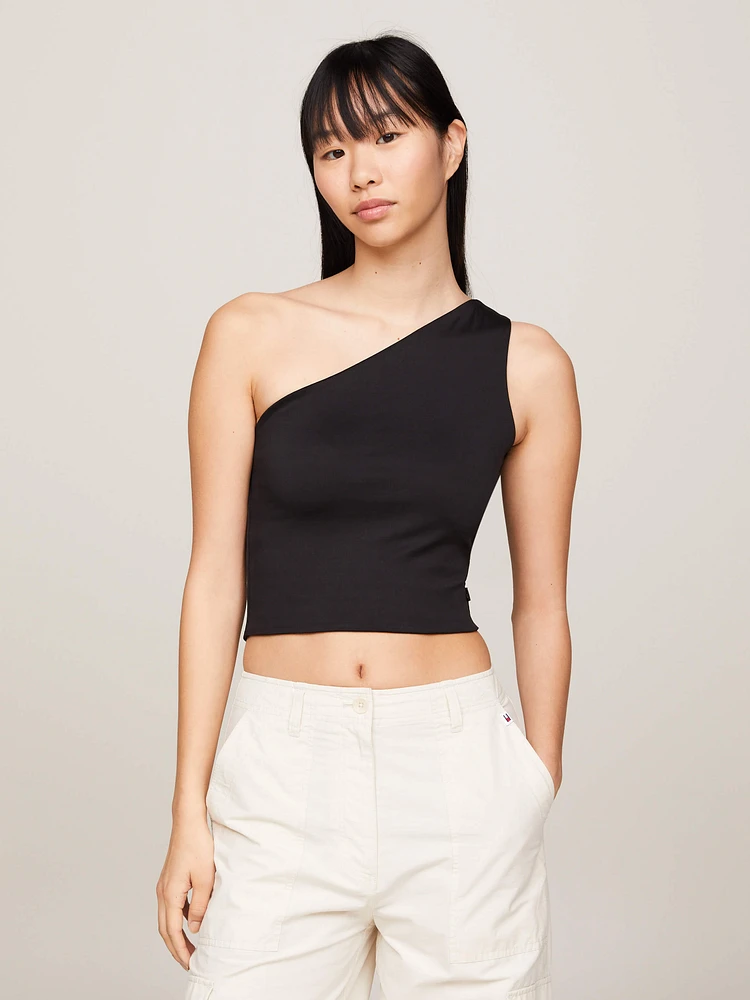 Playera de un hombro estilo crop top mujer Tommy Jeans