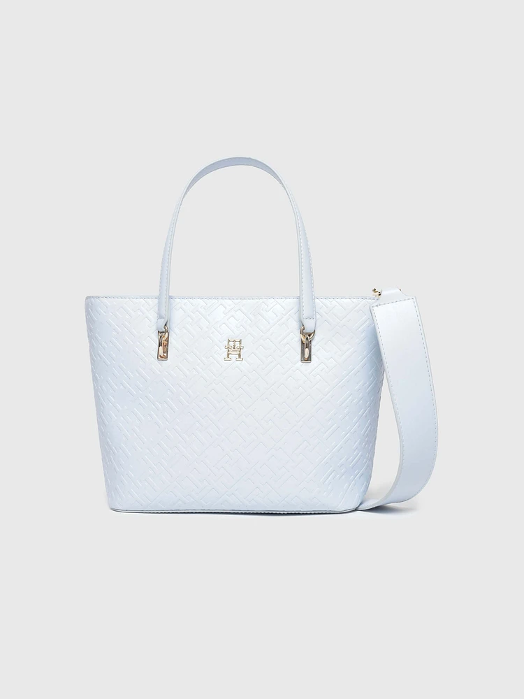 Bolso tote pequeño con monogramas TH de mujer Tommy Hilfiger