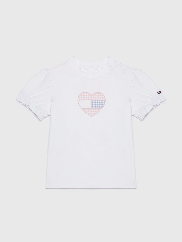 Playera con logo en forma de corazón niños unisex Tommy Hilfiger