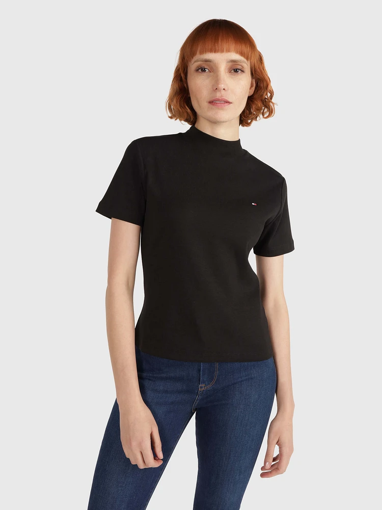 Playera con cuello perkins y corte cropped de mujer Tommy Hilfiger