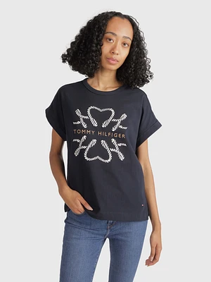 Playera con nudos bordados de mujer Tommy Hilfiger