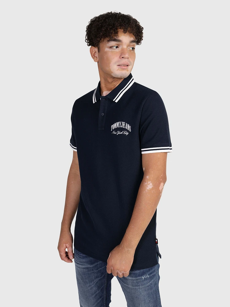 Polo con logo bordado de hombre Tommy Jeans