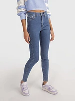 Jeans sylvia high super skinny con acabado deslavado de mujer Tommy