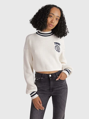 Suéter con escudo bordado de mujer Tommy Jeans