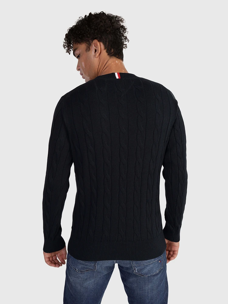 Suéter Tommy Hilfiger con tejido trenzado de hombre