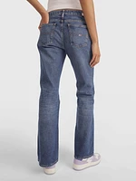 Jeans sophie low flare con acabado deslavado de mujer Tommy