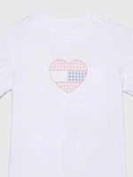 Playera con logo en forma de corazón niños unisex Tommy Hilfiger