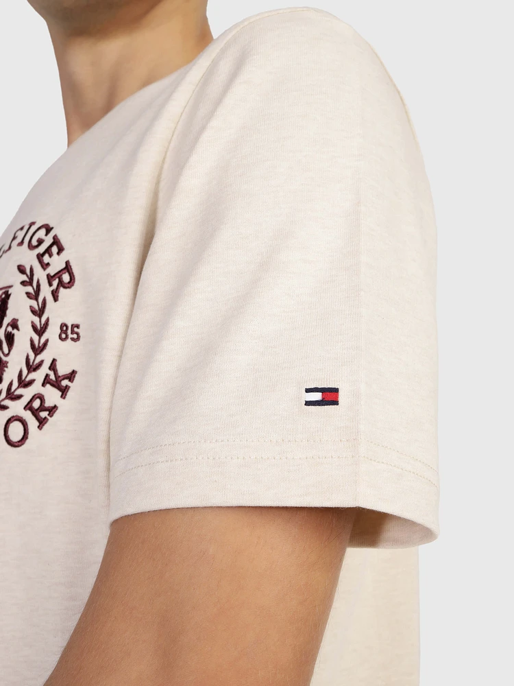 Playera de punto con logo y escudo hombre Tommy Hilfiger