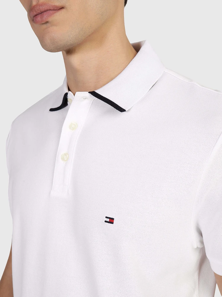 Polo ribeteado con monotipo Hilfiger de hombre Tommy