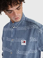 Chamarra Tommy Jeans con logo deslavado de hombre