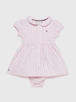 Conjunto de vestido y panties cuadros niños unisex Tommy Hilfiger