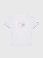 Playera con logo en forma de corazón niños unisex Tommy Hilfiger