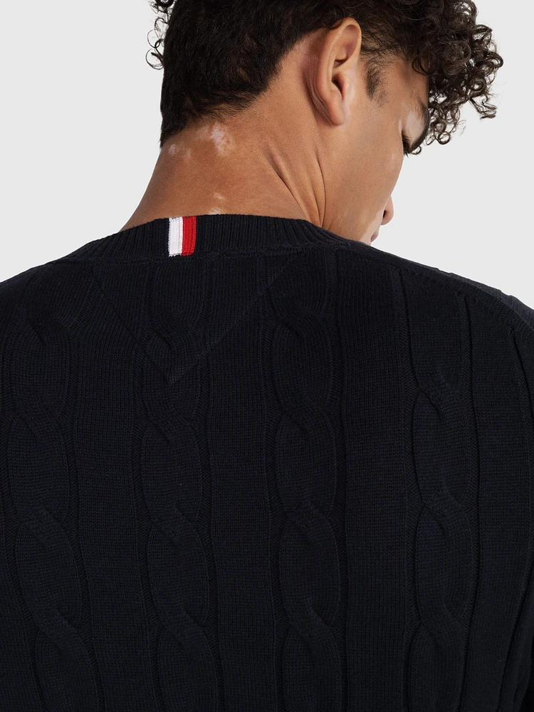 Suéter Tommy Hilfiger con tejido trenzado de hombre