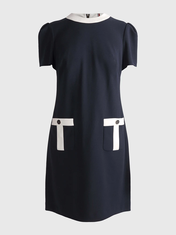 Vestido con bolsillos contrastantes de mujer Tommy Hilfiger