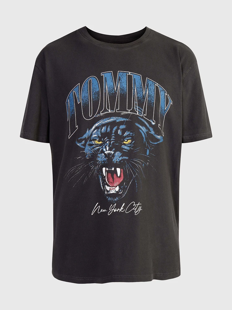 Playera universitaria con diseño de pantera hombre Tommy Jeans