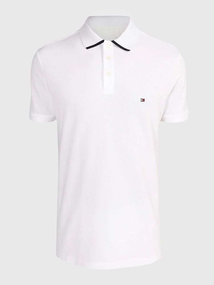 Polo ribeteado con monotipo Hilfiger de hombre Tommy