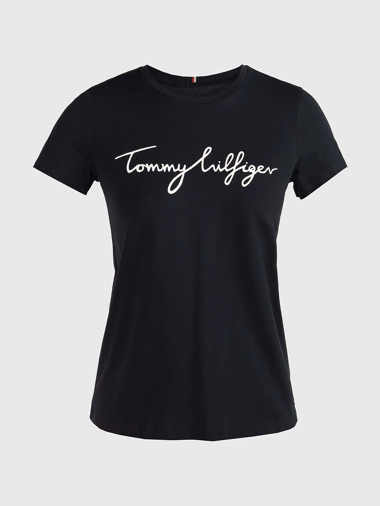 Playera de cuello redondo con logo mujer Tommy Hilfiger