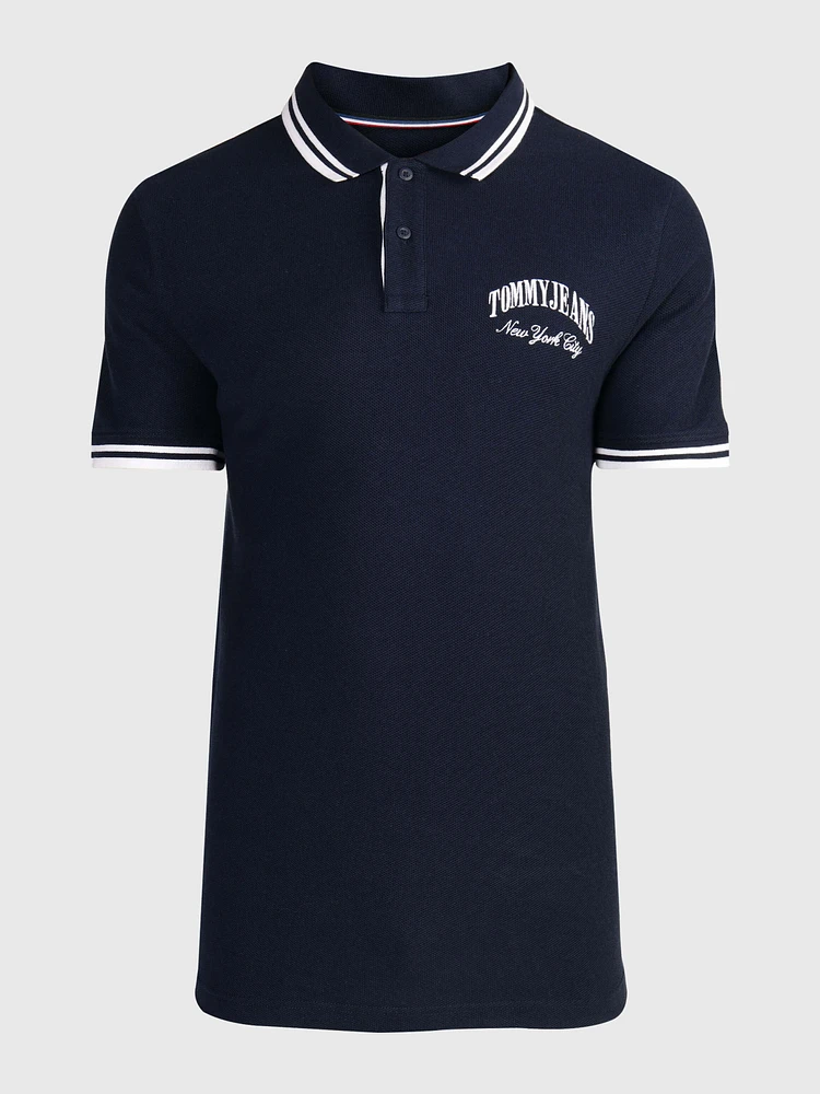 Polo con logo bordado de hombre Tommy Jeans