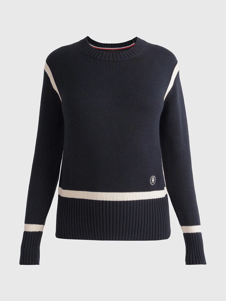 Suéter con franjas contrastantes de mujer Tommy Hilfiger