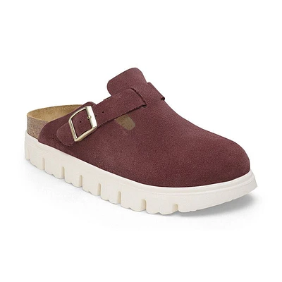 Women's Papillio by Birkenstock Boston Narrow Chunky Berry Crush Suede