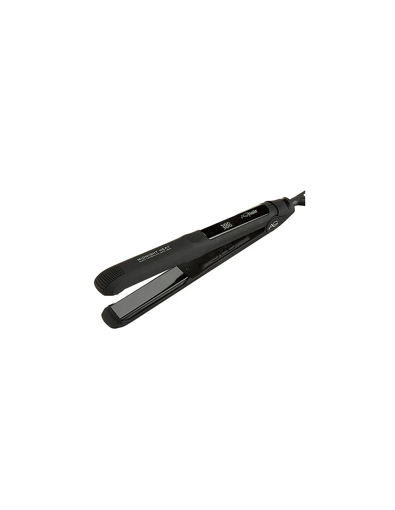 AG MIDNIGHT HEAT Tourmaline Ionic Flat Iron Matte Black