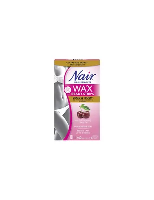 Nair Wax Ready Strips for Legs & Body Cherry Oil