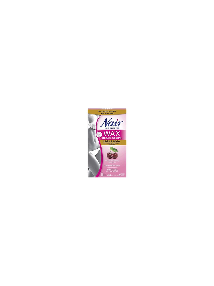 Nair Wax Ready Strips for Legs & Body Cherry Oil