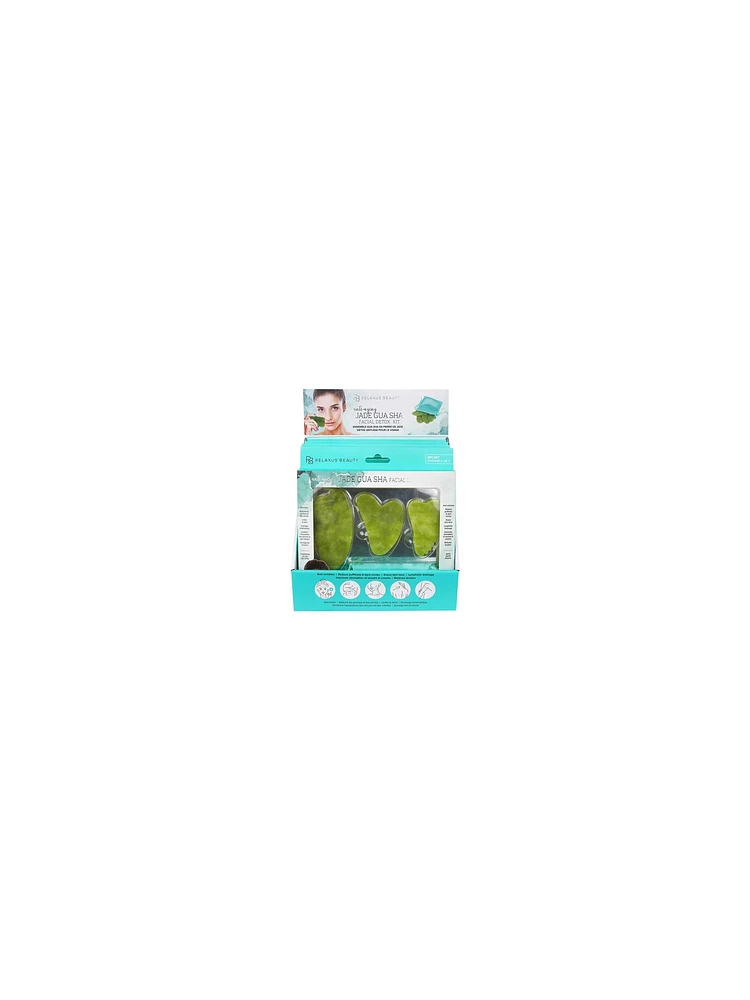 Relaxus Jade Gua Sha Facial Detox Kit 1case (3pc)