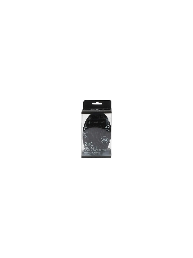 Relaxus 2-in-1 Silicone Scalp & Body Brush Black