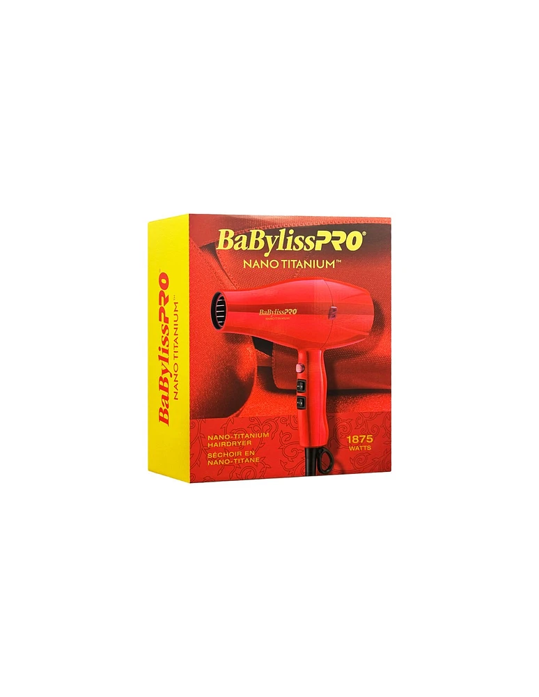 BabylissPro Nano Titanium Ionic Hairdryer Red - Out of Stock