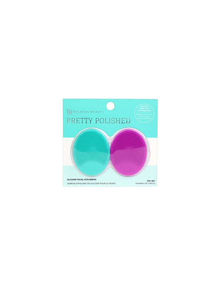 Relaxus Pretty Polished Silicone Facial Scrubber 2pk