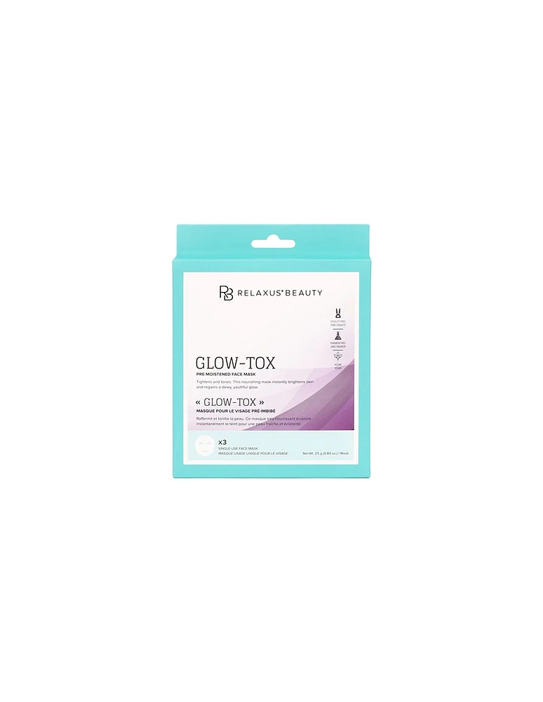 Relaxus Glow Tox Face Masks 3pc