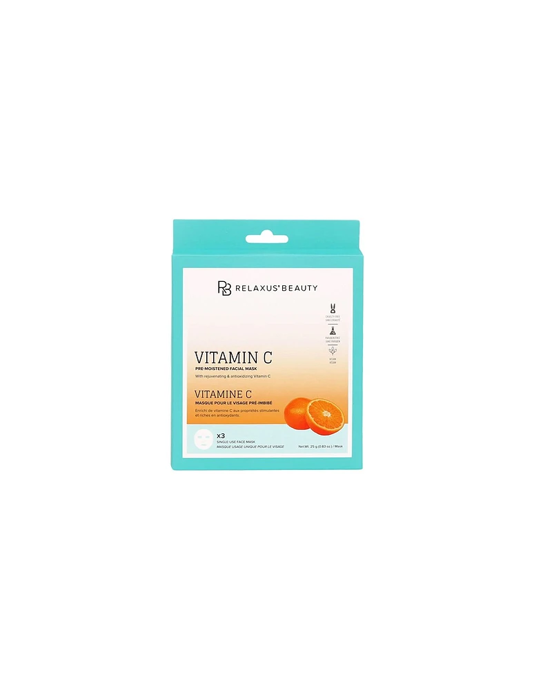 Relaxus Vitamin C Face Masks 3pc