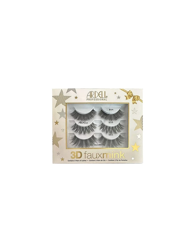 Ardell 3D Faux Mink Lashes Holiday Pack 3Pk