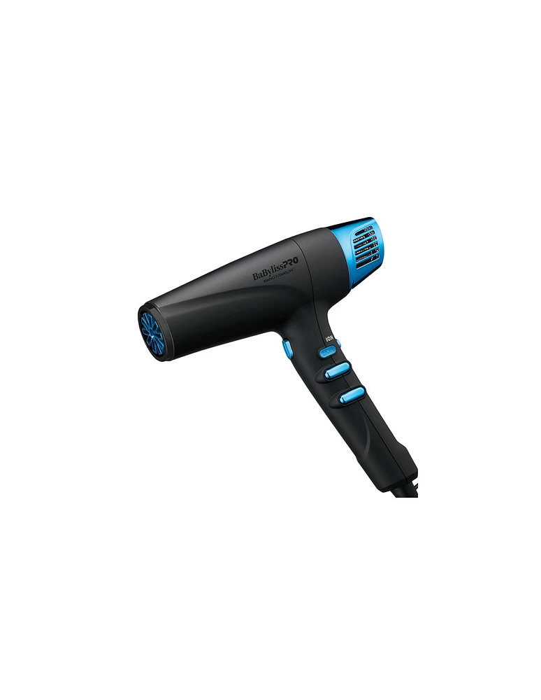 BabylissPro Nano Titanium Dual Ionic High-Speed Hairdryer Midnight Blue