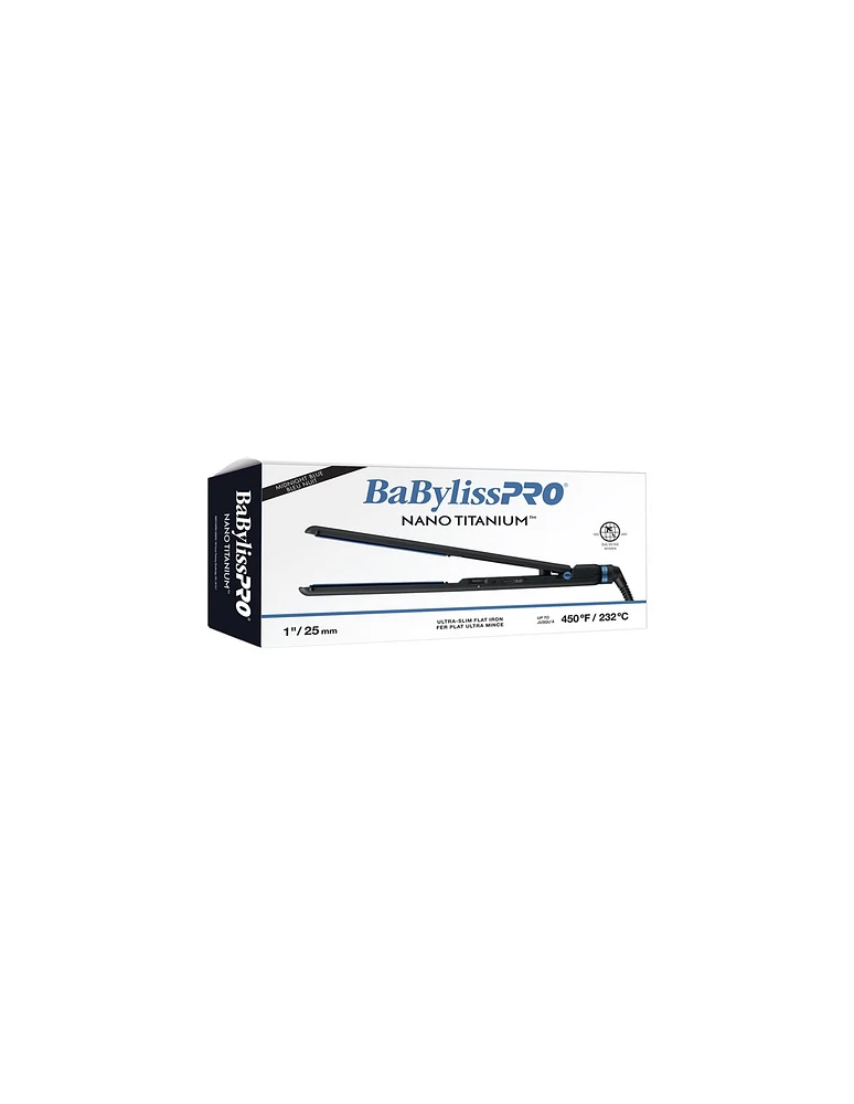 BabylissPro Nano Titanium Ultra Slim Flat Iron Midnight Blue 1" - out of stock