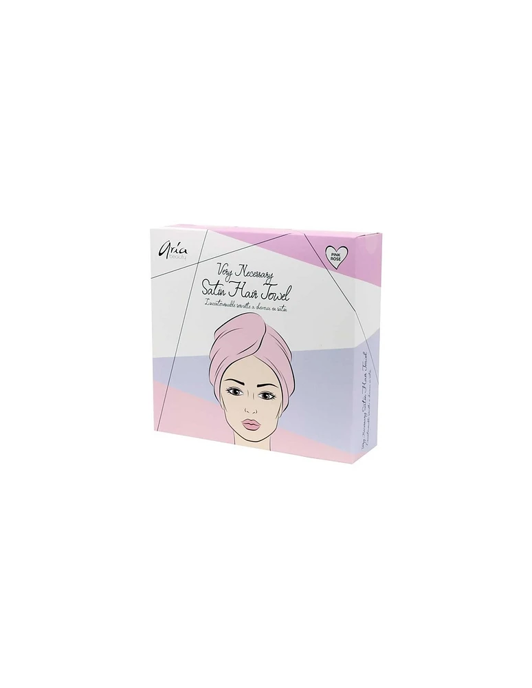 Aria Very Necessary Pink Satin Hair Towel - Out of Stock