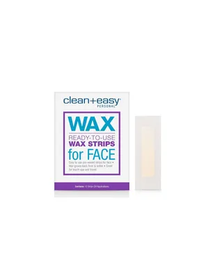 Clean+Easy Ready-To-Use Wax Strips for Face 12pc