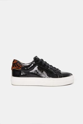 Patent Sneaker With Leopard