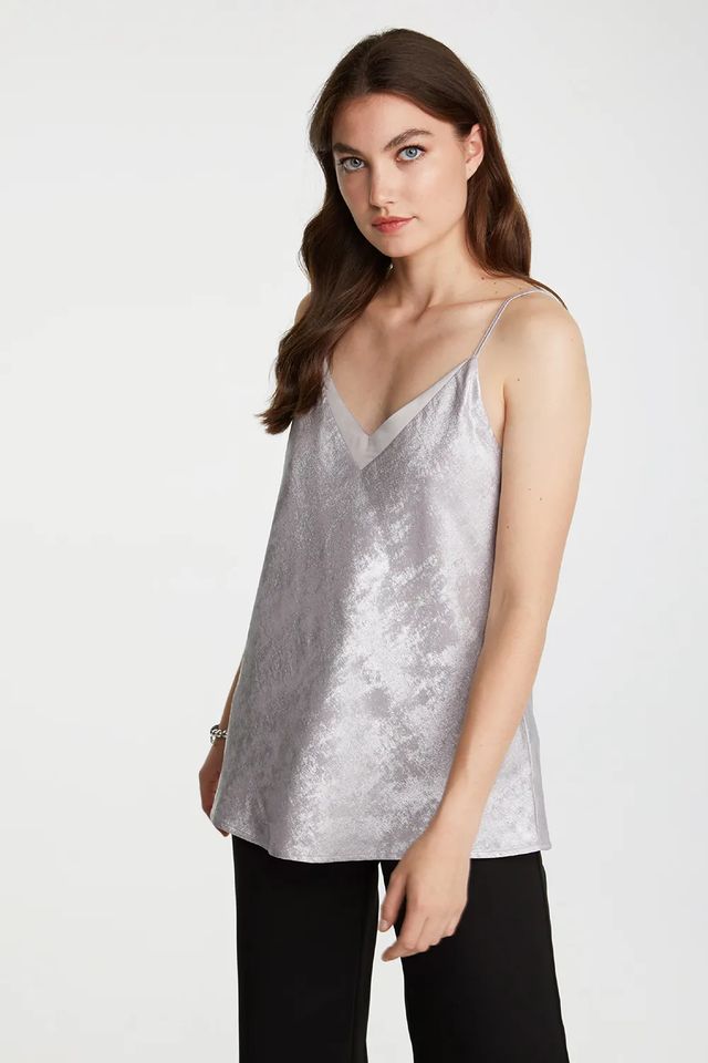 Spaghetti Strap Metallic Top