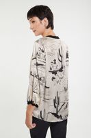 Printed Blouse With Puffy Sleeves