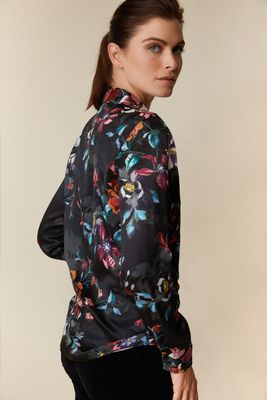 Floral Printed Sateen Shirt