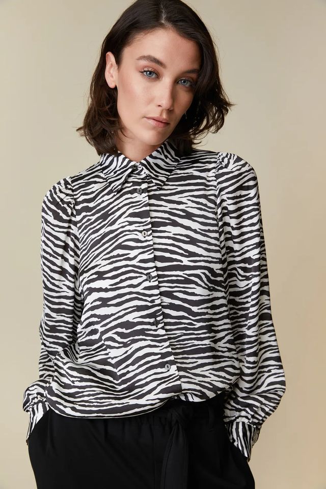 Zebra Print Blouse With Puffy