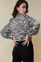 Zebra Print Blouse With Puffy