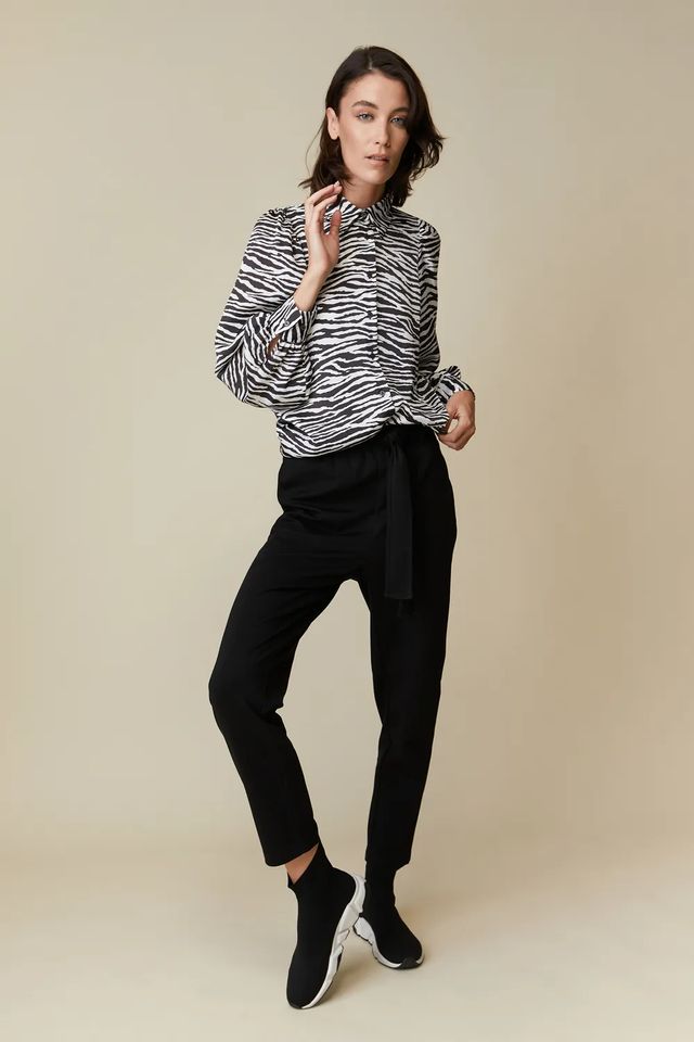 Zebra Print Blouse With Puffy