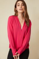 V Neck Blouse With Drawstring