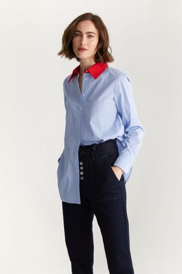 Striped Shirt With Contrast Collar