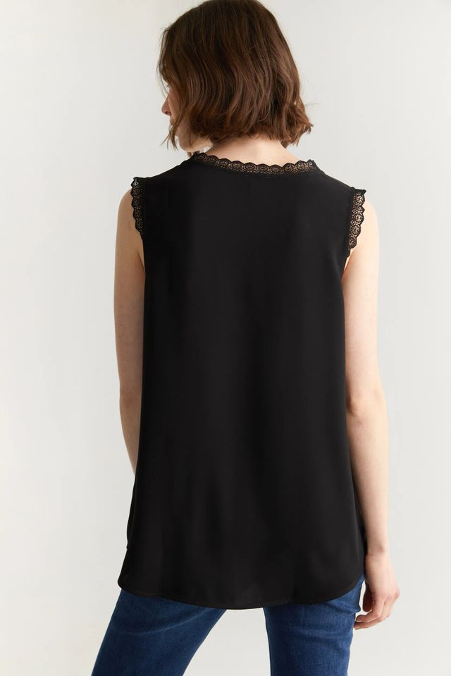 Sleeveless Top With Lace Detail